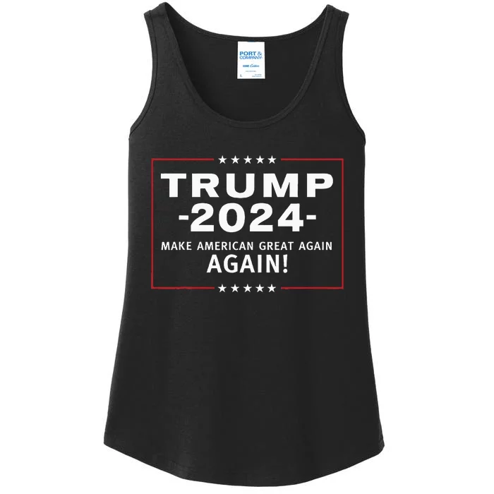 Trump 2024 Make America Great All Over Again Maga Ladies Essential Tank