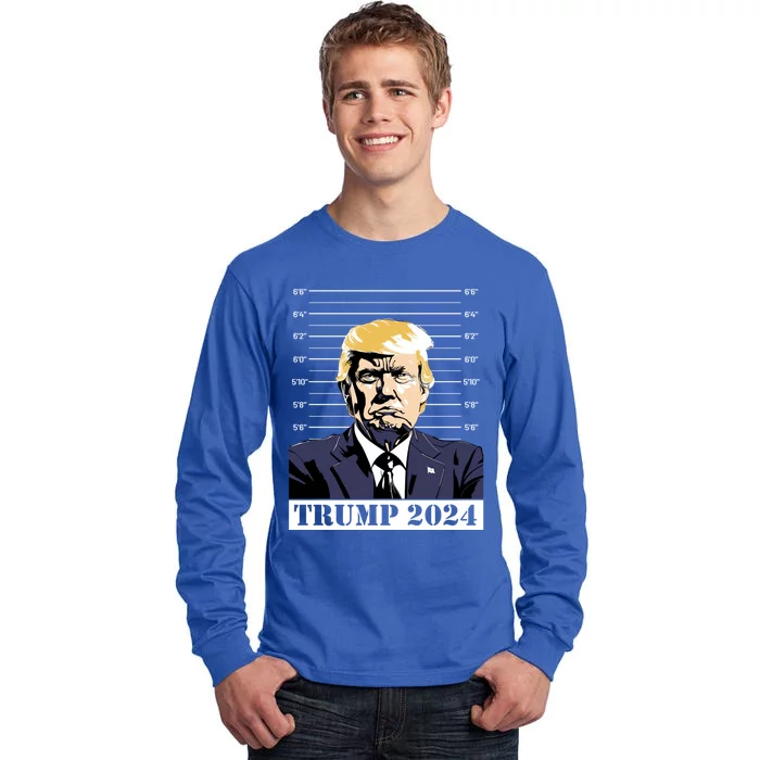 Trump 2024 Mug Shot Jail President Election Trump 2024 Gift Tall Long Sleeve T-Shirt