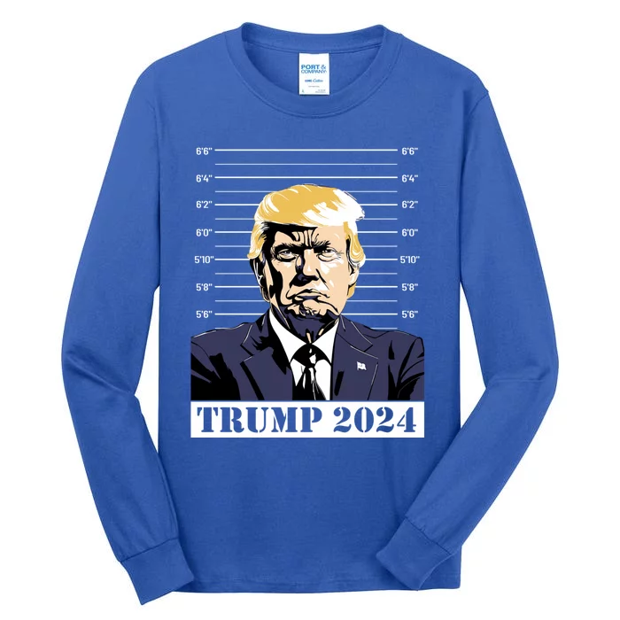 Trump 2024 Mug Shot Jail President Election Trump 2024 Gift Tall Long Sleeve T-Shirt