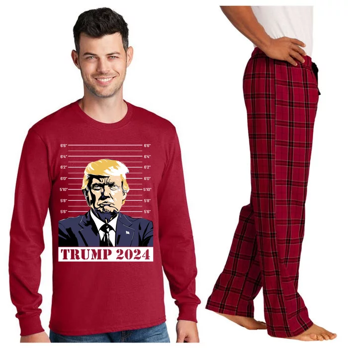 Trump 2024 Mug Shot Jail President Election Trump 2024 Gift Long Sleeve Pajama Set