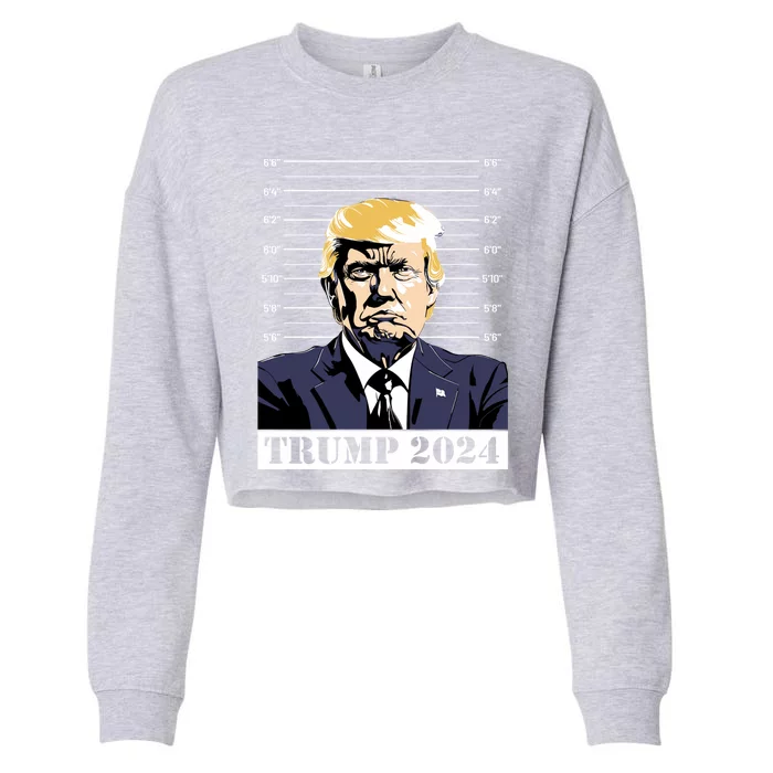 Trump 2024 Mug Shot Jail President Election Trump 2024 Gift Cropped Pullover Crew