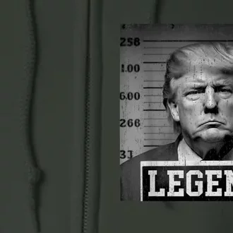 Trump 2024 Mugshot President Legend Full Zip Hoodie