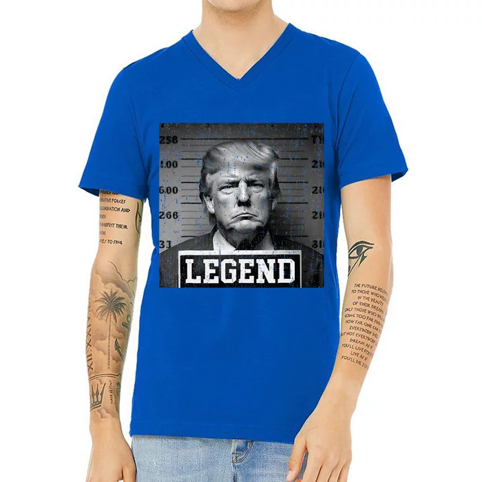 Trump 2024 Mugshot President Legend V-Neck T-Shirt