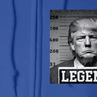 Trump 2024 Mugshot President Legend Full Zip Hoodie