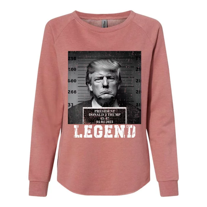 Trump 2024 Mugshot President Legend Womens California Wash Sweatshirt