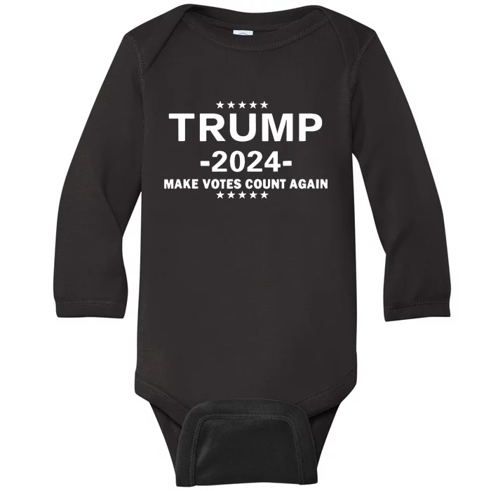 Trump 2024 Make Vote Count Again The Us Election Day Baby Long Sleeve Bodysuit