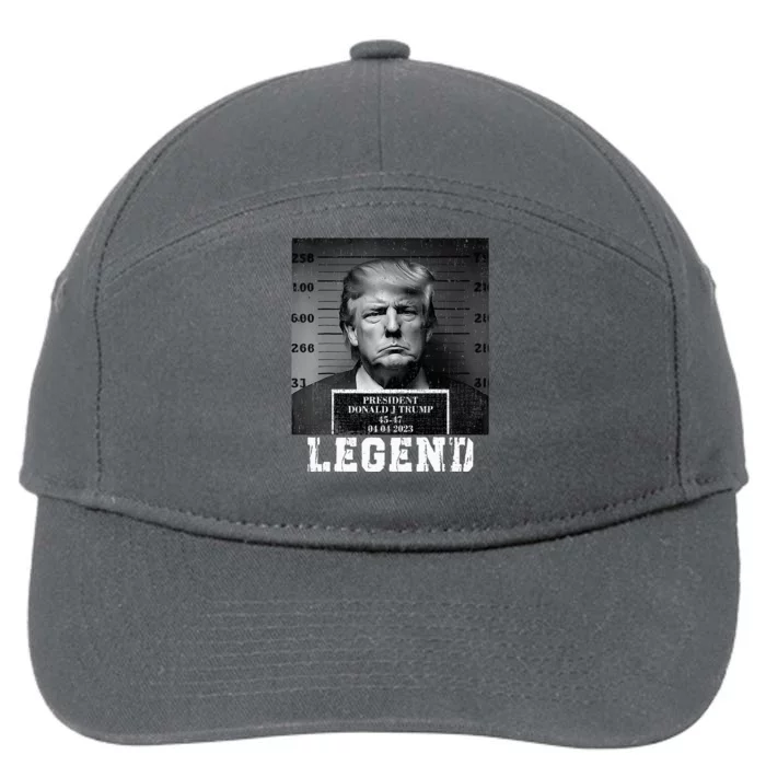 Trump 2024 Mugshot President Legend 7-Panel Snapback Hat