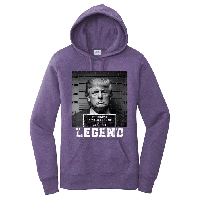 Trump 2024 Mugshot President Legend Women's Pullover Hoodie