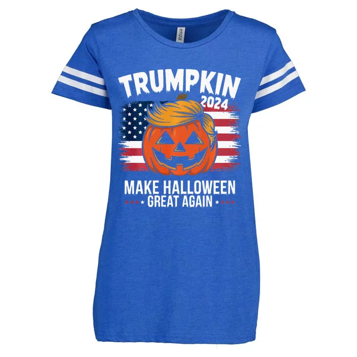 Trumpkin 2024 Make Halloween Great Again Pumpkin Design Enza Ladies Jersey Football T-Shirt