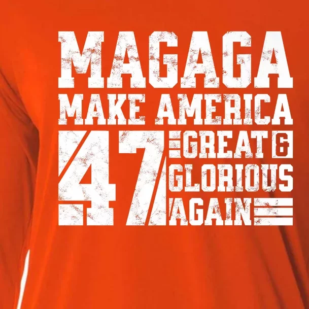 Trump 2024 MAGAGA Shirt Magaga Make America Great And Glorious Again 47 Cooling Performance Long Sleeve Crew