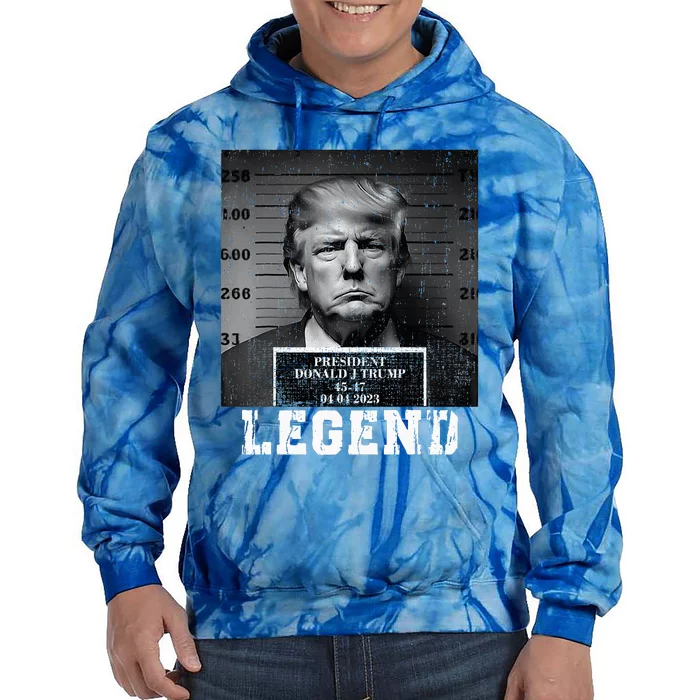 Trump 2024 Mugshot President Legend Tie Dye Hoodie