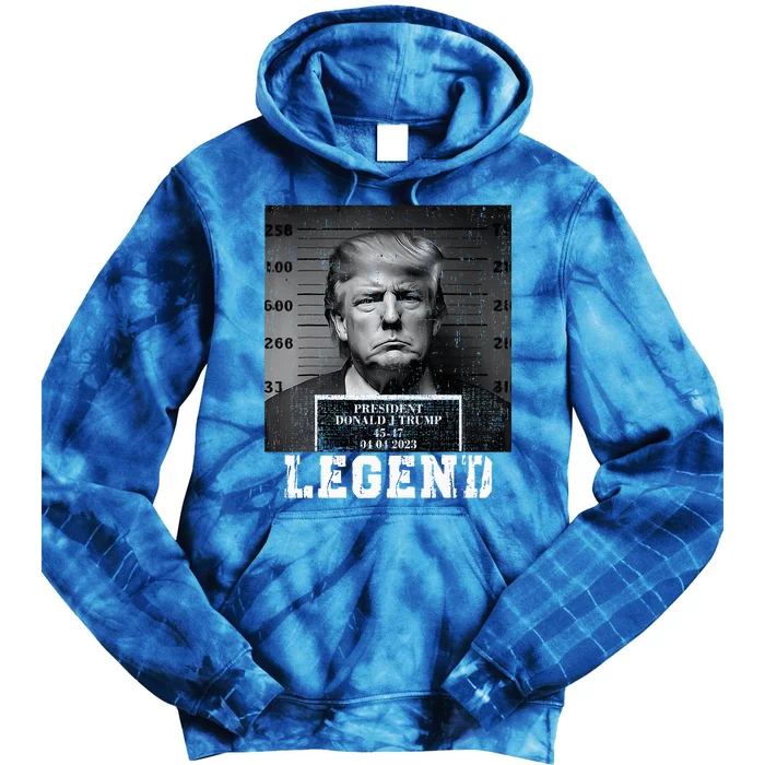 Trump 2024 Mugshot President Legend Tie Dye Hoodie