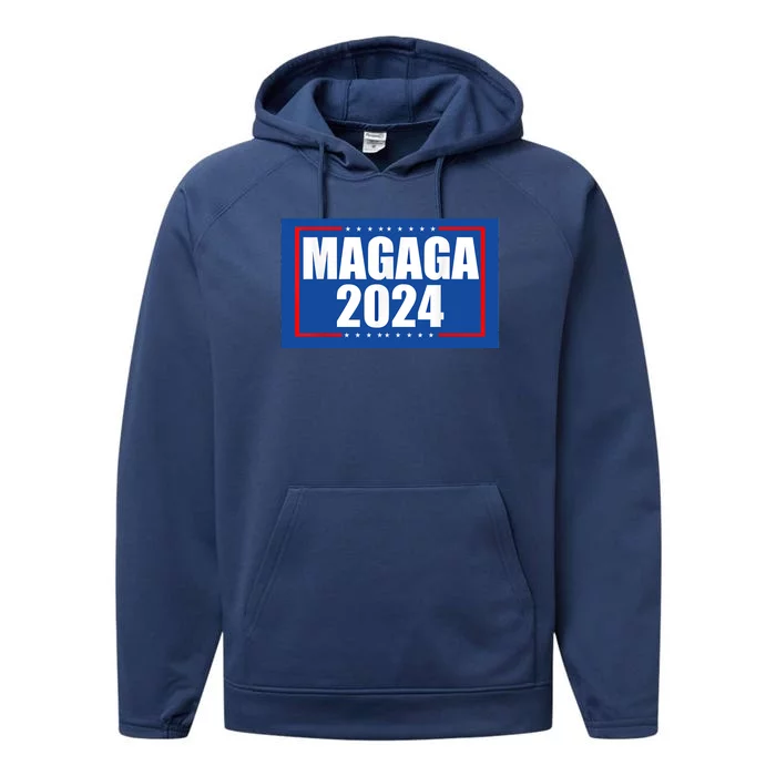 Trump 2024 MAGAGA 2024 Make America Great And Glorious Again Performance Fleece Hoodie