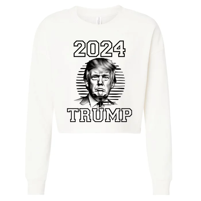 Trump 2024: MAGA Patriot Reelect Keep America Great! Cropped Pullover Crew