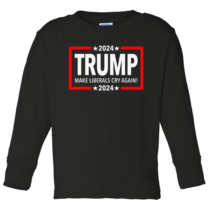 Trump 2024 Make Liberals Cry Again Toddler Long Sleeve Shirt