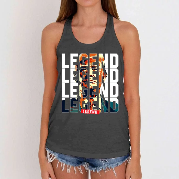 Trump 2024 Mugshot President legend Women's Knotted Racerback Tank