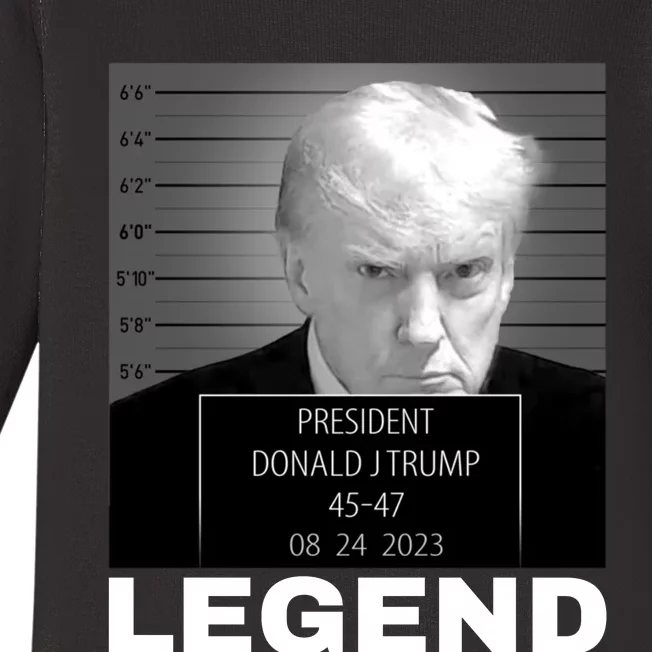 Trump 2024 Mugshot President legend Baby Long Sleeve Bodysuit