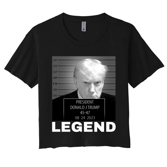 Trump 2024 Mugshot President legend Women's Crop Top Tee