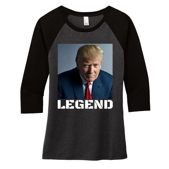 Trump 2024 Mugshot President legend Women's Tri-Blend 3/4-Sleeve Raglan Shirt