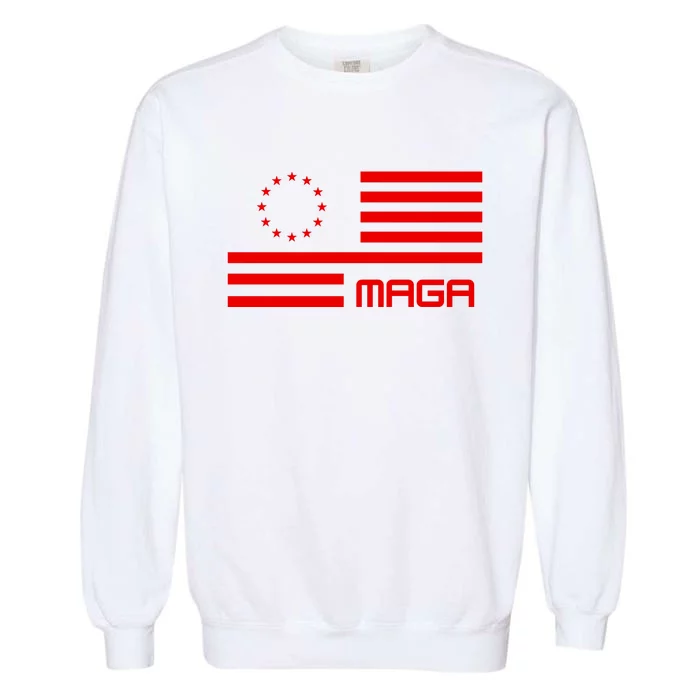 Trump 2024 Maga Flag Patriotic Republican Garment-Dyed Sweatshirt