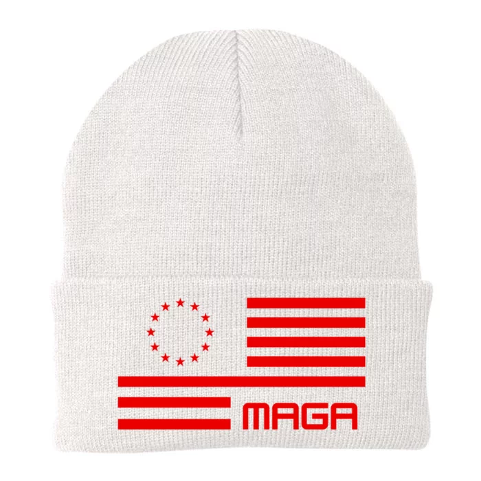 Trump 2024 Maga Flag Patriotic Republican Knit Cap Winter Beanie