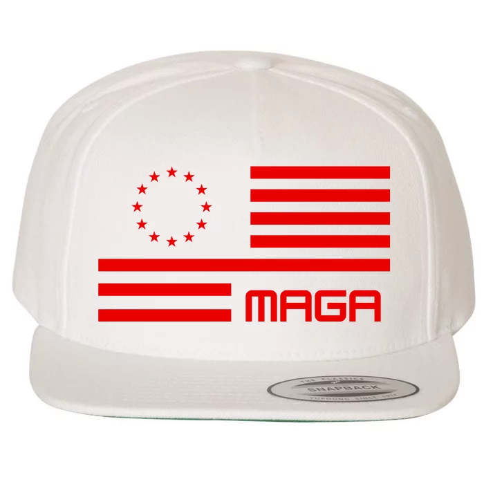 Trump 2024 Maga Flag Patriotic Republican Wool Snapback Cap