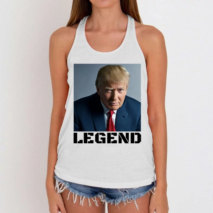 Trump 2024 Mugshot President legend Women's Knotted Racerback Tank