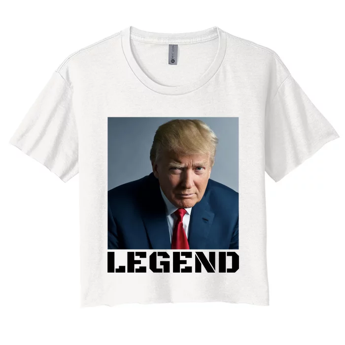 Trump 2024 Mugshot President legend Women's Crop Top Tee