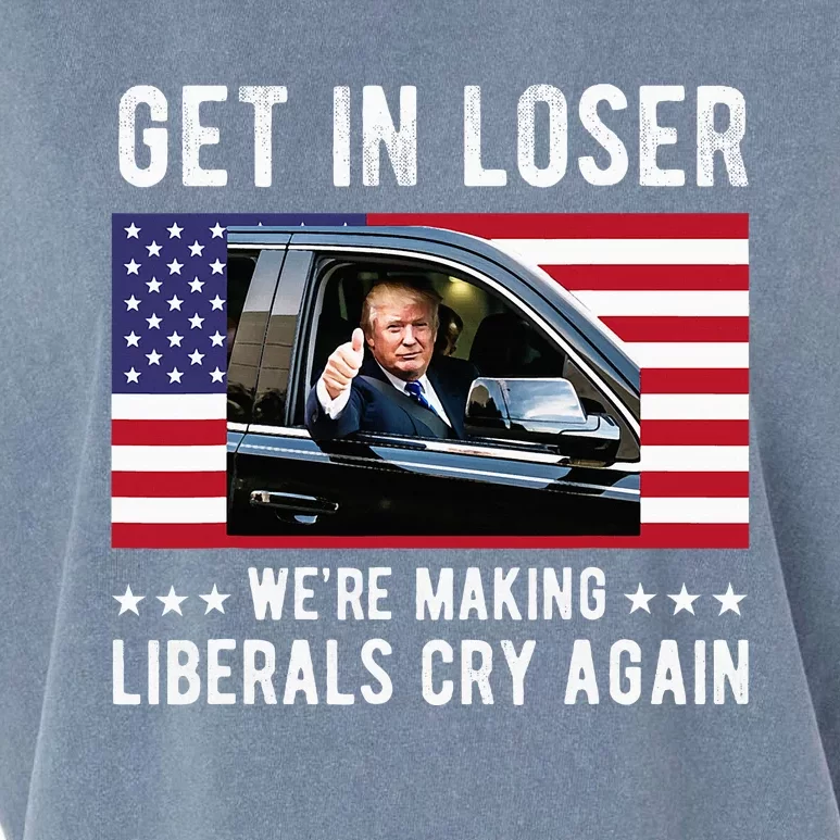 Trump 2024 Make Liberals Cry Again Get In Loser Garment-Dyed Women's Muscle Tee