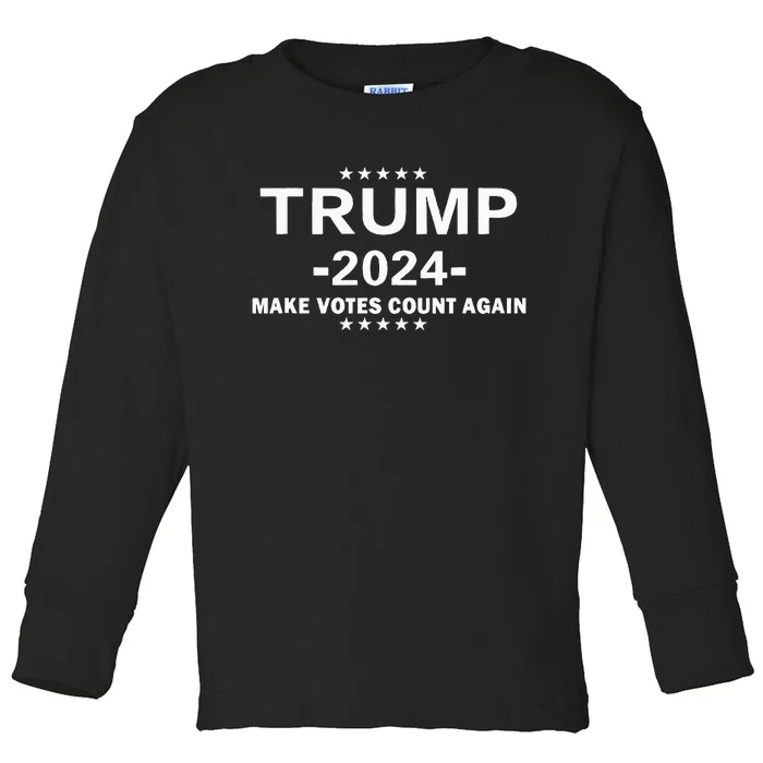 Trump 2024 Make Vote Count Again The Us Election Day Toddler Long Sleeve Shirt