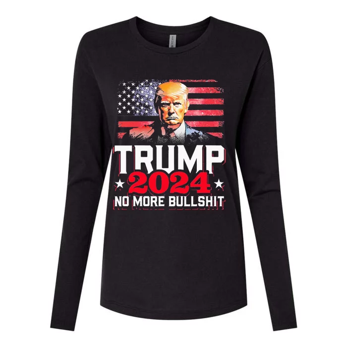 Trump 2024 No More Bull Shit Womens Cotton Relaxed Long Sleeve T-Shirt