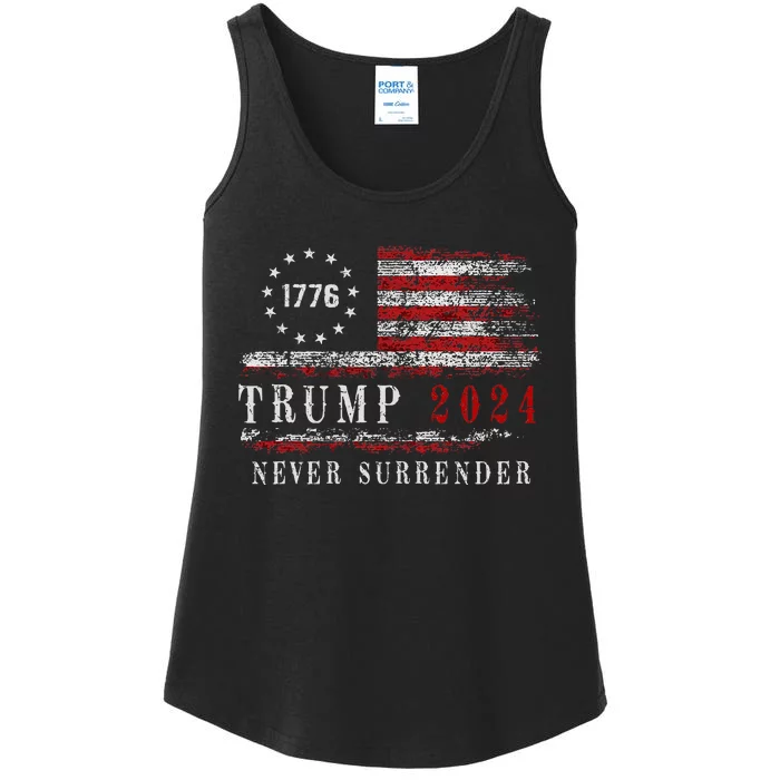 Trump 2024 Never Surrender President Legend Ladies Essential Tank