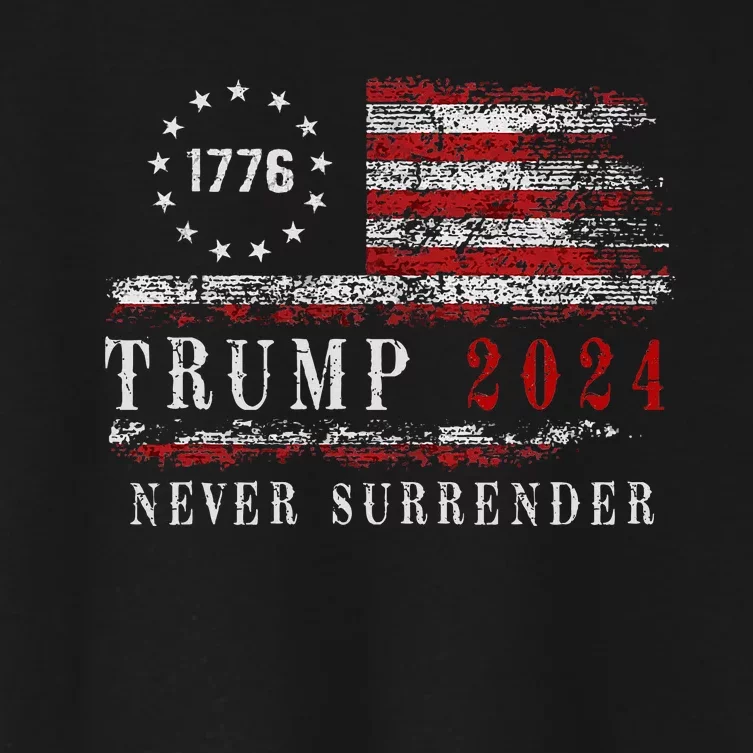 Trump 2024 Never Surrender President Legend Women's Crop Top Tee