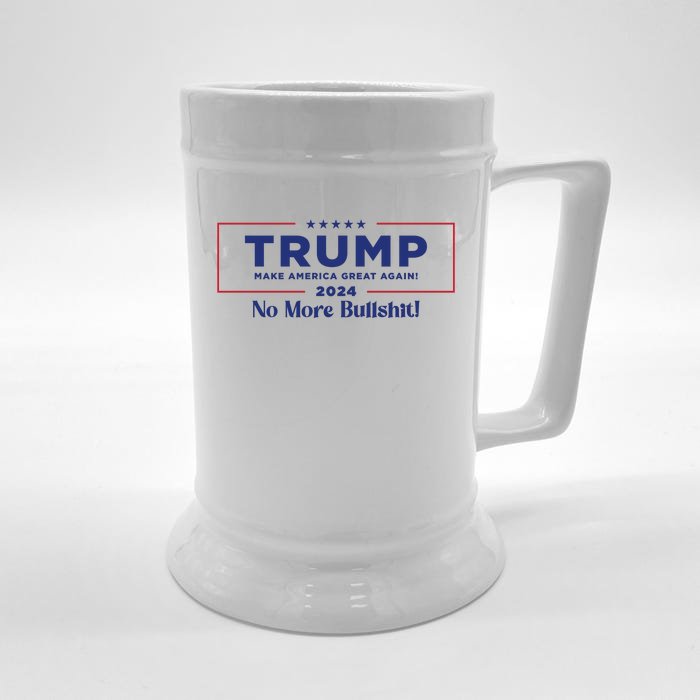 Trump 2024 No More Bullshit Front & Back Beer Stein