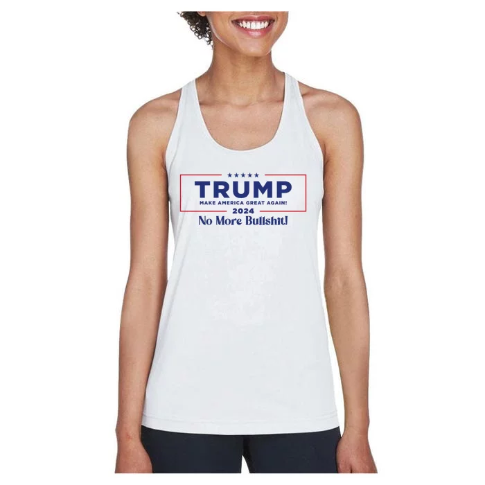 Trump 2024 No More Bullshit Women's Racerback Tank