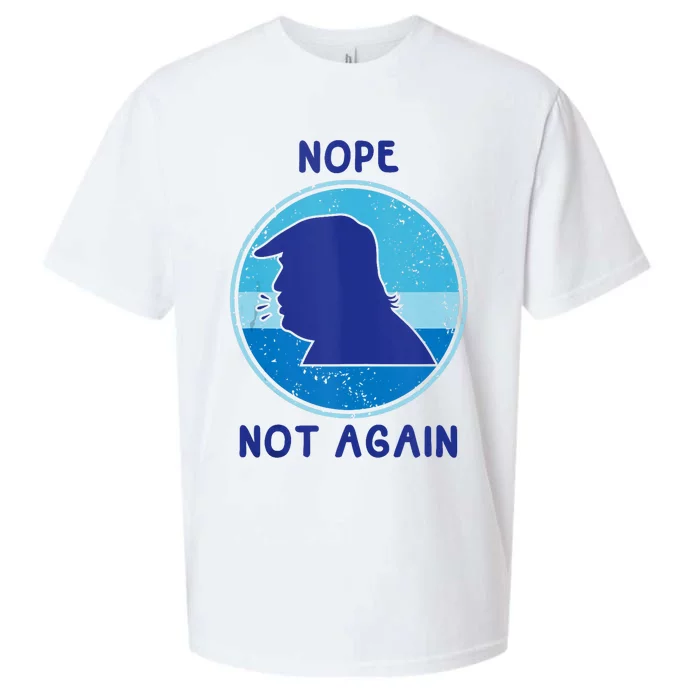 Trump 2024 Nope Not Again Funny Trump Sueded Cloud Jersey T-Shirt