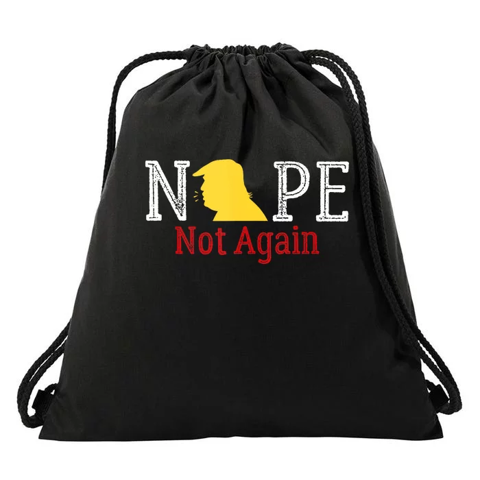 Trump 2024 Nope Not Again Funny Trump 2024 Drawstring Bag