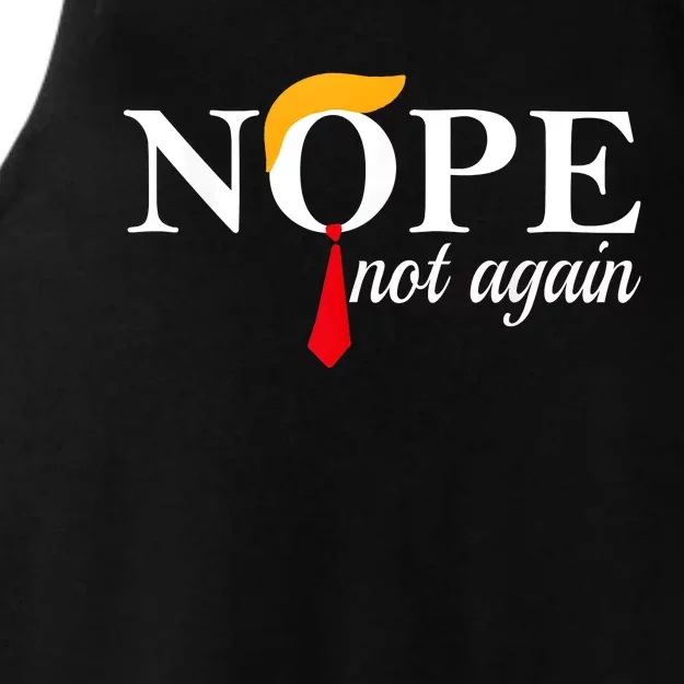 Trump 2024 Nope Not Again Funny Trump Ladies Tri-Blend Wicking Tank