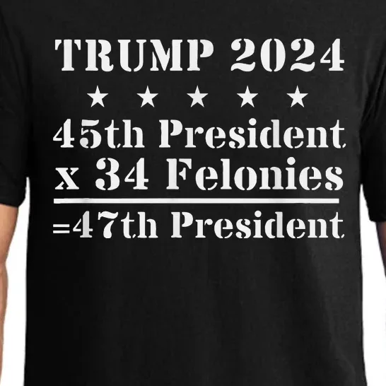 Trump 2024 New Math 45th President X 34 Felonies = 47th Pres Pajama Set