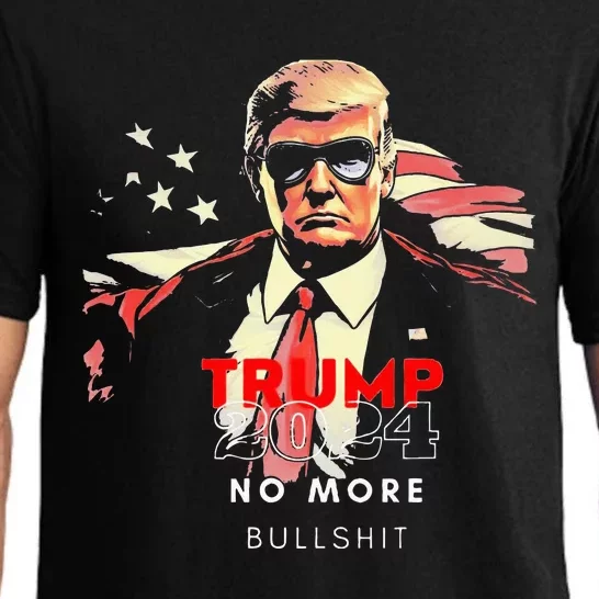 Trump 2024 No More Bullshit American Flag Pajama Set