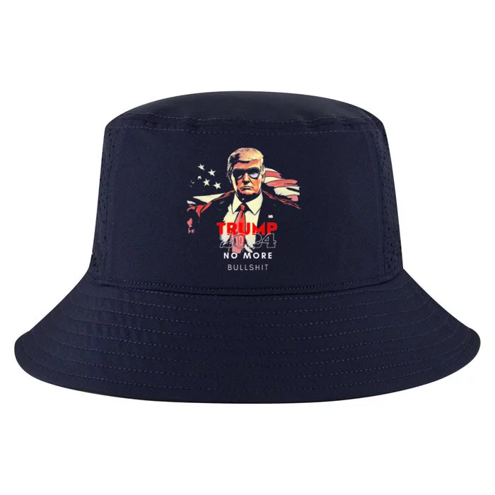 Trump 2024 No More Bullshit American Flag Cool Comfort Performance Bucket Hat