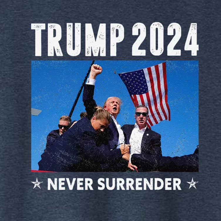 Trump 2024 Never Surrender Trump Assassinated Women's Crop Top Tee