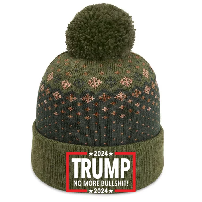 Trump 2024 No More Bullshit The Baniff Cuffed Pom Beanie