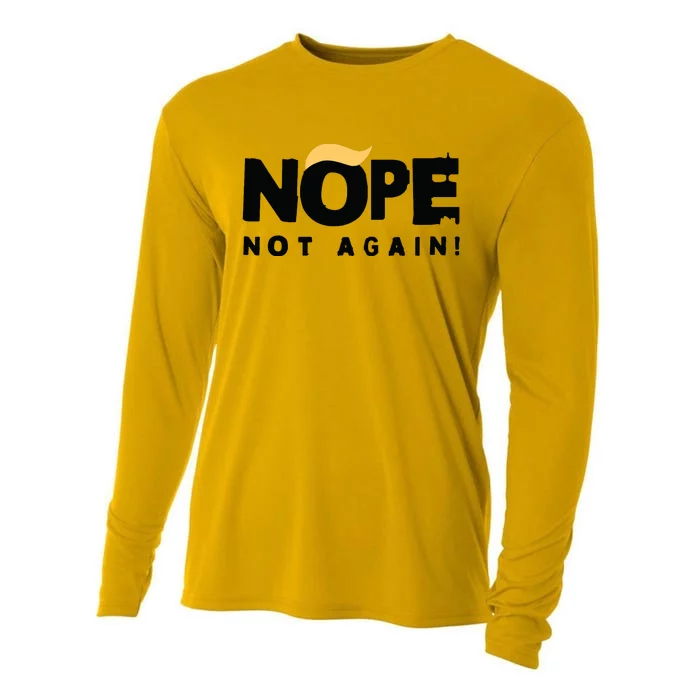 Trump 2024 Nope Not Again Funny Trump Cooling Performance Long Sleeve Crew