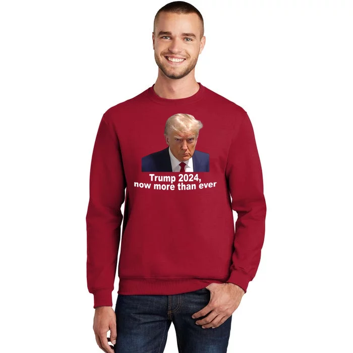 Trump 2024 Now More Than Ever Mugshot Political Tall Sweatshirt