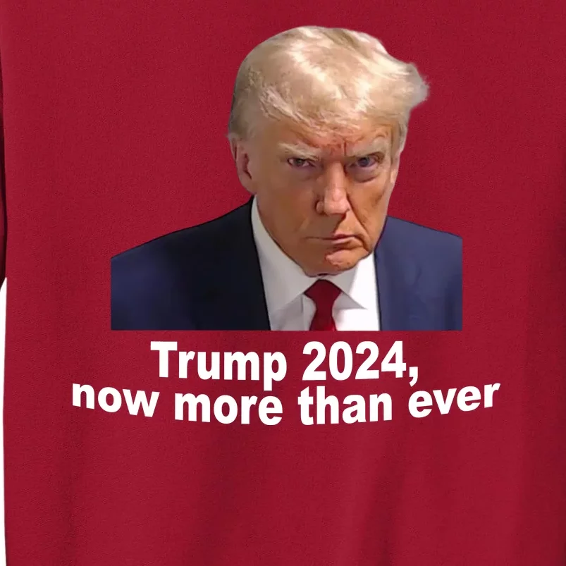 Trump 2024 Now More Than Ever Mugshot Political Tall Sweatshirt