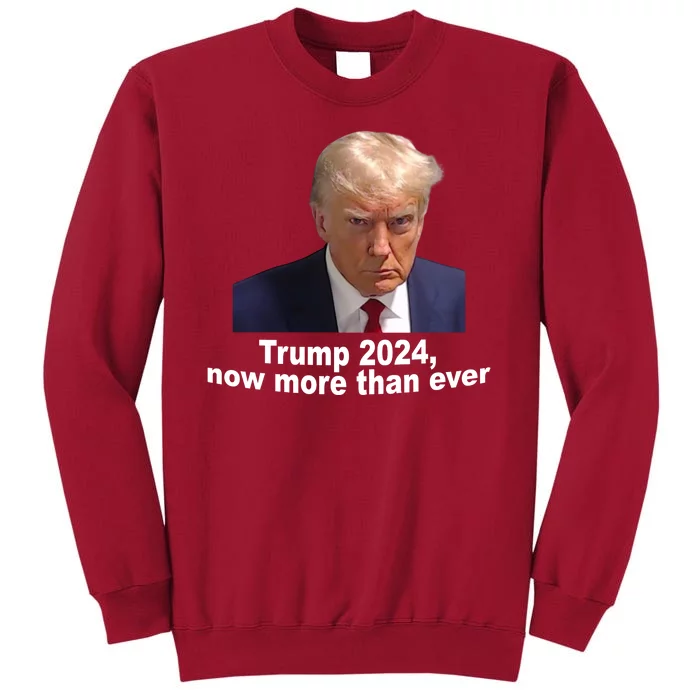 Trump 2024 Now More Than Ever Mugshot Political Tall Sweatshirt