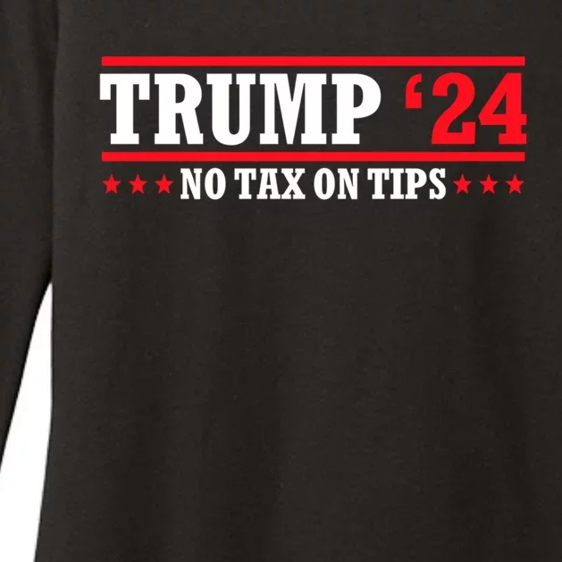 Trump 2024 No Tax On Tips Cute Gift Take America Back 2024 Trump Gift Womens CVC Long Sleeve Shirt