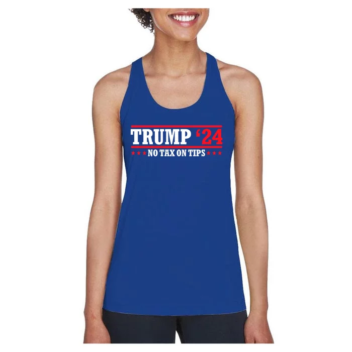 Trump 2024 No Tax On Tips Cute Gift Take America Back 2024 Trump Gift Women's Racerback Tank