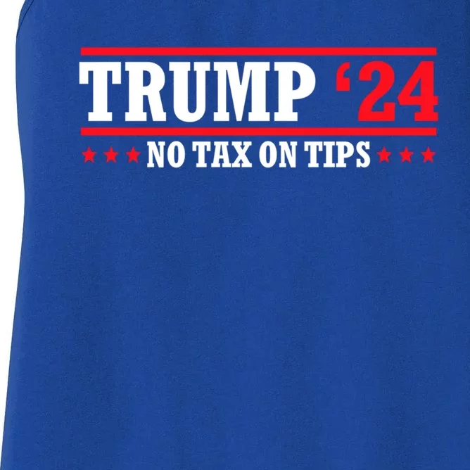 Trump 2024 No Tax On Tips Cute Gift Take America Back 2024 Trump Gift Women's Racerback Tank